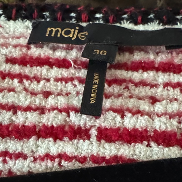 Maje Red and White tweed dress - Picture 2 of 5